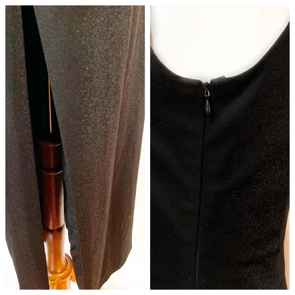 Dave & Johnny Black Rhinestones Shimmer Backless Evening Gown Size 4 - Picture 7 of 8